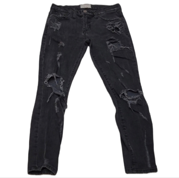 Current/Elliot shredded skinny jeans. - Picture 1 of 9